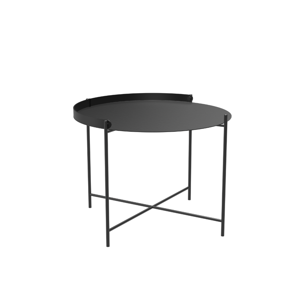 The medium black Edge Outdoor Tray Coffee Table by Houe.