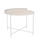 The medium muted white Edge Outdoor Tray Coffee Table by Houe.