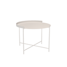 The medium muted white Edge Outdoor Tray Coffee Table by Houe.