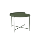 The medium olive green Edge Outdoor Tray Coffee Table by Houe.