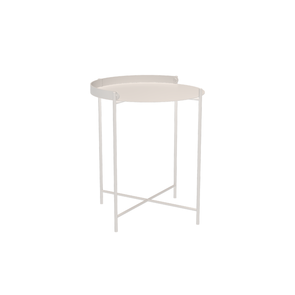 The muted white Edge Outdoor Tray Side Table by Houe.