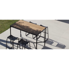 The Four Outdoor Bar Table Bamboo by Houe from a top angle with chairs.
