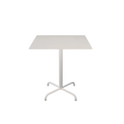 The large muted white Pico Outdoor Square Café Table with a 4-Star Base by Houe.