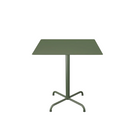 The large olive green Pico Outdoor Square Café Table with a 4-Star Base by Houe.