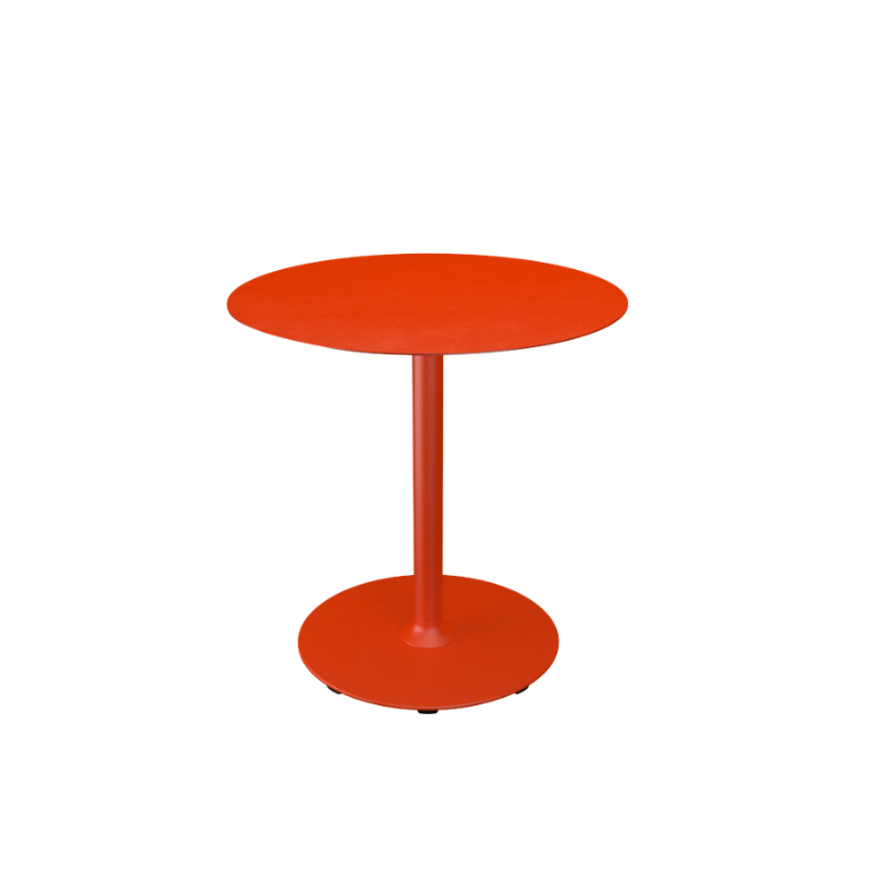 The large cayenne Pico Round Cafe Table Round Base by Houe.
