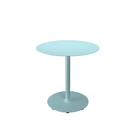 The large ice blue Pico Round Cafe Table with Round Base by Houe.