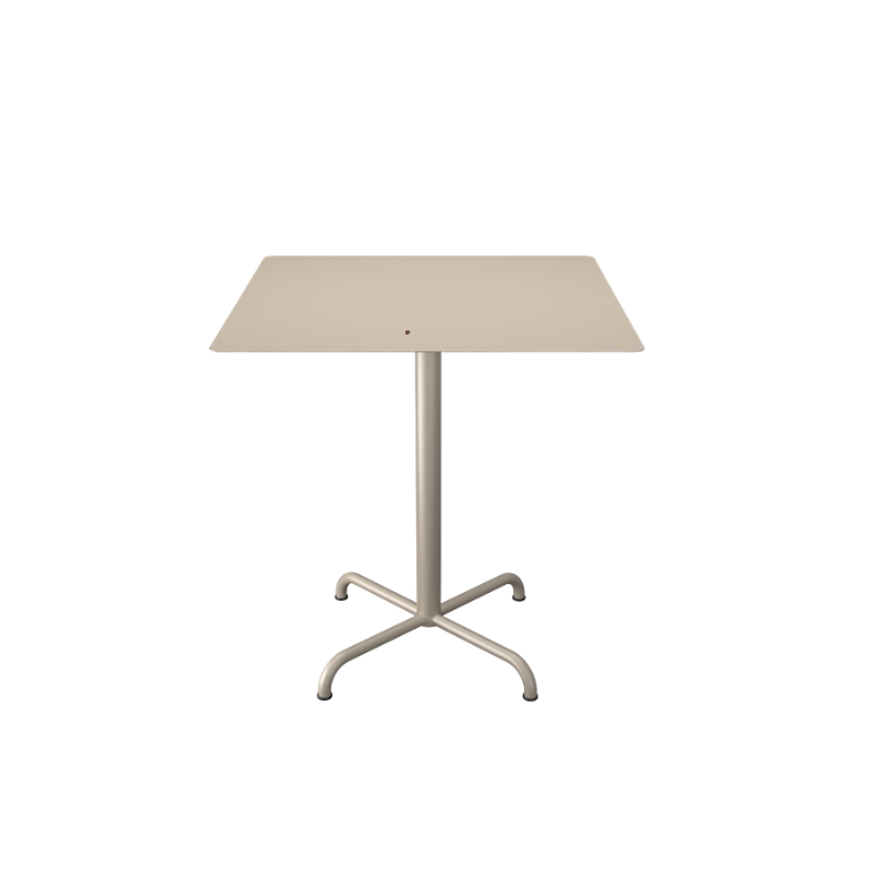 The large beige Pico Outdoor Square Café Table with a 4-Star Base by Houe.