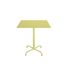 The large lemon zest Pico Outdoor Square Café Table with a 4-Star Base by Houe.