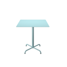 The large ice blue Pico Outdoor Square Café Table with a 4-Star Base by Houe.