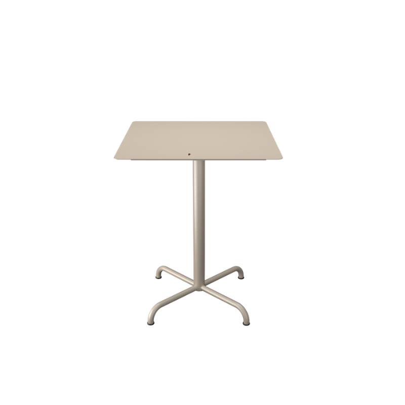 The small beige Pico Outdoor Square Café Table with a 4-Star Base by Houe.