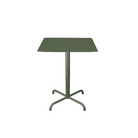 The small olive green Pico Outdoor Square Café Table with a 4-Star Base by Houe.