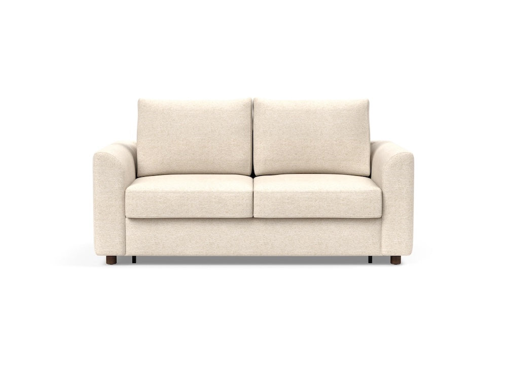 Innovation Living Neah Full Size Sofa Bed with Curved arms in Halifax Shell 365 upholstery.