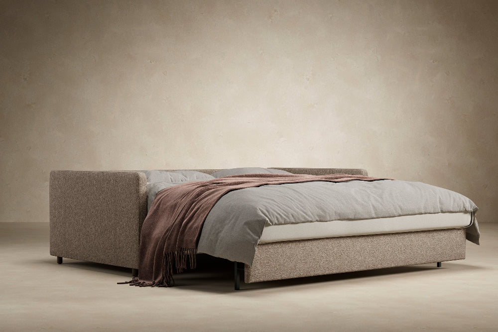 Innovation Living Neah King Size Sofa Bed with Slim Arms in Halifax Wicker with bed open