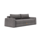 The Cone Sleeper Sofa from Innovation Living with avella warm grey 282 upholstery setup as a sofa.