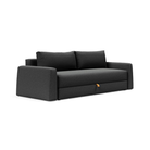 The Cone Sleeper Sofa from Innovation Living with boucle charcoal 529 upholstery setup as a sofa.