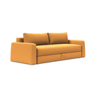 The Cone Sleeper Sofa from Innovation Living with boucle ochre 536 upholstery setup as a sofa.