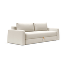 The Cone Sleeper Sofa from Innovation Living with boucle off white 531 upholstery setup as a sofa.