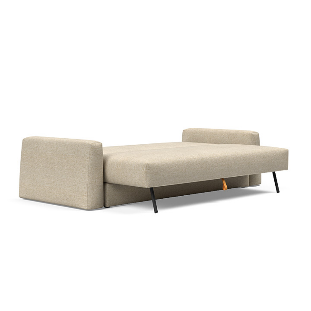 The Cone Sleeper Sofa from Innovation Living with halifax antique 366 upholstery setup as a bed.