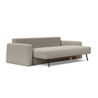 The Cone Sleeper Sofa from Innovation Living with kenya gravel 579 upholstery seat pulled out of the couch.