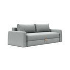 The Cone Sleeper Sofa from Innovation Living with melange light grey 538 upholstery setup as a sofa.