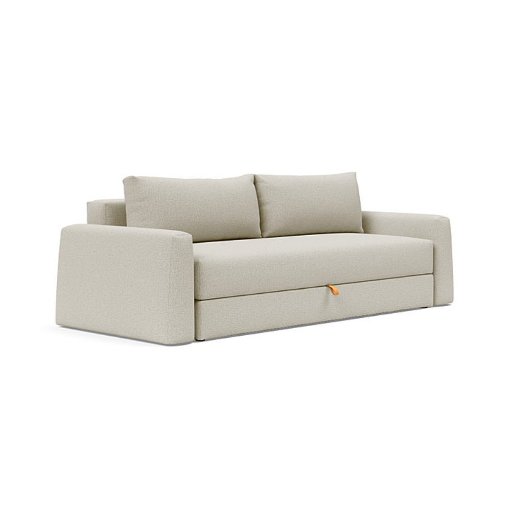 The Cone Sleeper Sofa from Innovation Living with mixed dance natural 527 upholstery setup as a sofa.