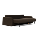 The Cone Sleeper Sofa from Innovation Living with taura chocco 358 upholstery seat pulled out of the couch.