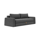 The Cone Sleeper Sofa from Innovation Living with taura deep grey 350 upholstery setup as a sofa.