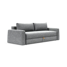 The Cone Sleeper Sofa from Innovation Living with taura slate grey 351 upholstery setup as a sofa.