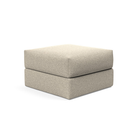 The Cornila Ottoman from Innovation Living with boucle beige 539 upholstery.