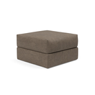 The Cornila Ottoman from Innovation Living with esina cedar brown 411 upholstery.