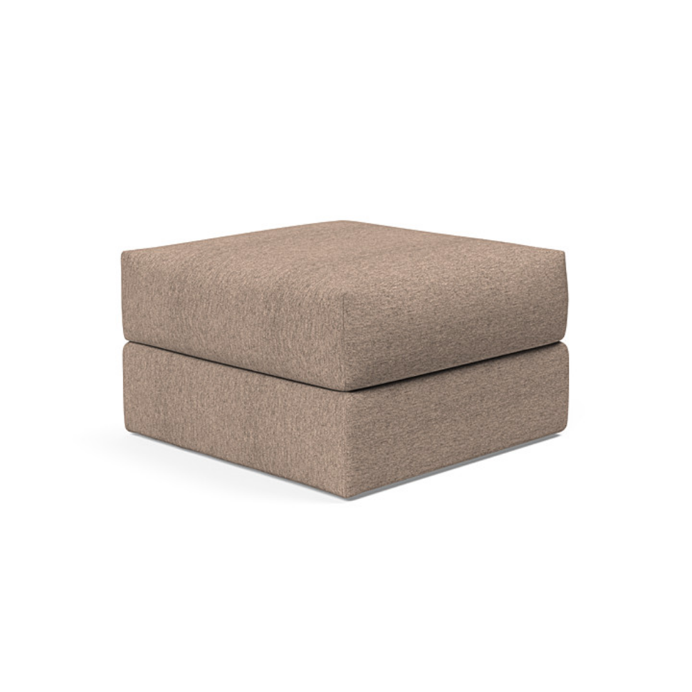 The Cornila Ottoman from Innovation Living with halifax wicker 367 upholstery.