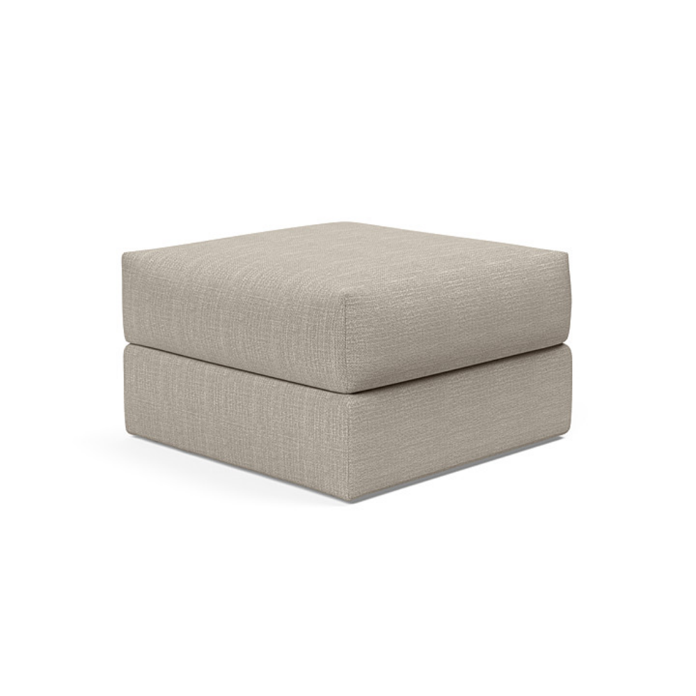 The Cornila Ottoman from Innovation Living with kenya gravel 579 upholstery.
