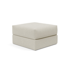 The Cornila Ottoman from Innovation Living with mixed dance natural 527 upholstery.