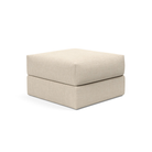 The Cornila Ottoman from Innovation Living with phobos latte 586 upholstery.