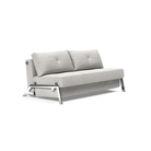 The Cubed Queen Size Sleeper Sofa with Chrome Legs from Innovation Living with adario fog 256 upholstery setup as a sofa.