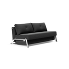 The Cubed Queen Size Sleeper Sofa with Chrome Legs from Innovation Living with boucle charcoal 529 upholstery setup as a sofa.