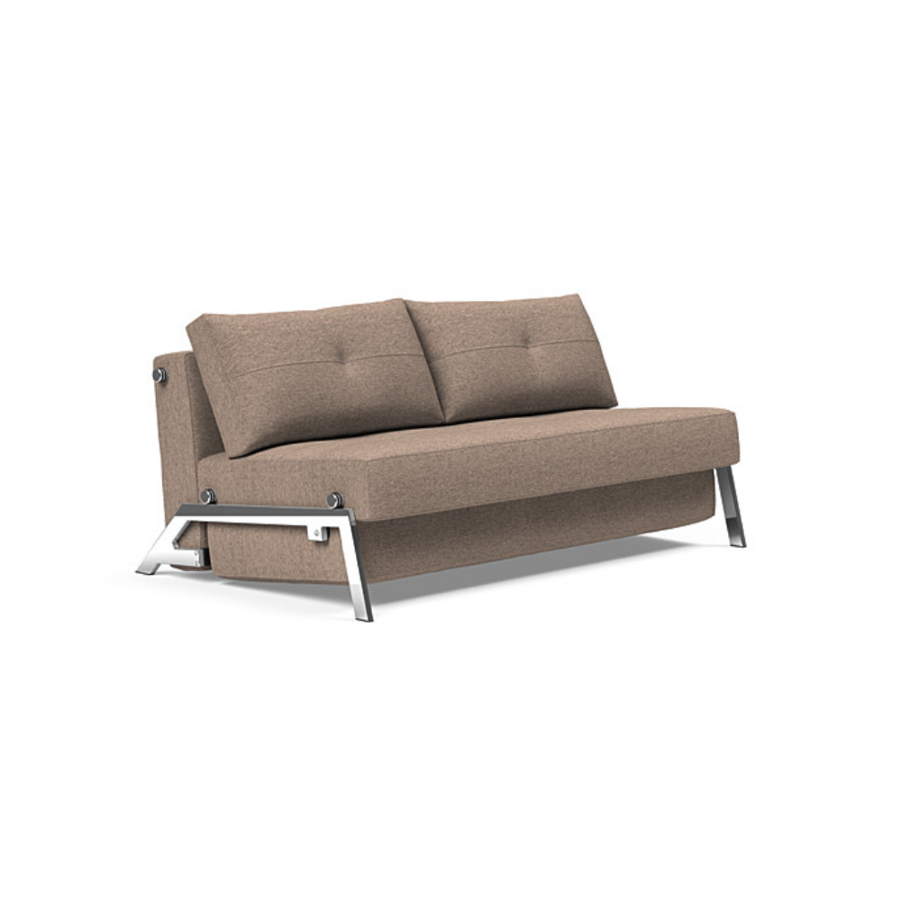 The Cubed Queen Size Sleeper Sofa with Chrome Legs from Innovation Living with halifax wicker 367 upholstery setup as a sofa.
