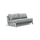 The Cubed Queen Size Sleeper Sofa with Chrome Legs from Innovation Living with melange light grey 538 upholstery setup as a sofa.