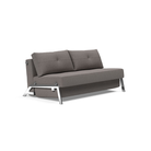 The Cubed Queen Size Sleeper Sofa with Chrome Legs from Innovation Living with mixed dance grey 521 upholstery setup as a sofa.