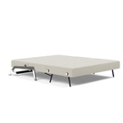 The Cubed Queen Size Sleeper Sofa with Chrome Legs from Innovation Living with mixed dance natural 527 upholstery setup as a bed.