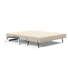 The Cubed Queen Size Sleeper Sofa with Chrome Legs from Innovation Living with phobos latte 586 upholstery setup as a bed.