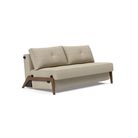 The Cubed Queen Size Sleeper Sofa with Wood Legs from Innovation Living with dark lacquered oak legs and halifax antique 366 upholstery setup as a sofa.