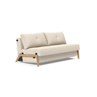 The Cubed Queen Size Sleeper Sofa with Wood Legs from Innovation Living with lacquered oak legs and halifax shell 365 upholstery setup as a sofa.