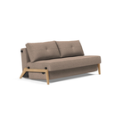 The Cubed Queen Size Sleeper Sofa with Wood Legs from Innovation Living with lacquered oak legs and halifax wicker 367 upholstery setup as a sofa.
