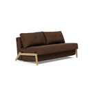 The Cubed Queen Size Sleeper Sofa with Wood Legs from Innovation Living with lacquered oak legs and taura cappuccino 359 upholstery setup as a sofa.