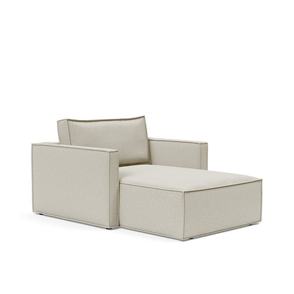 The Newilla Lounger Chair with Slim Arms with mixed dance natural 527 upholstery setup as a lounge chair.