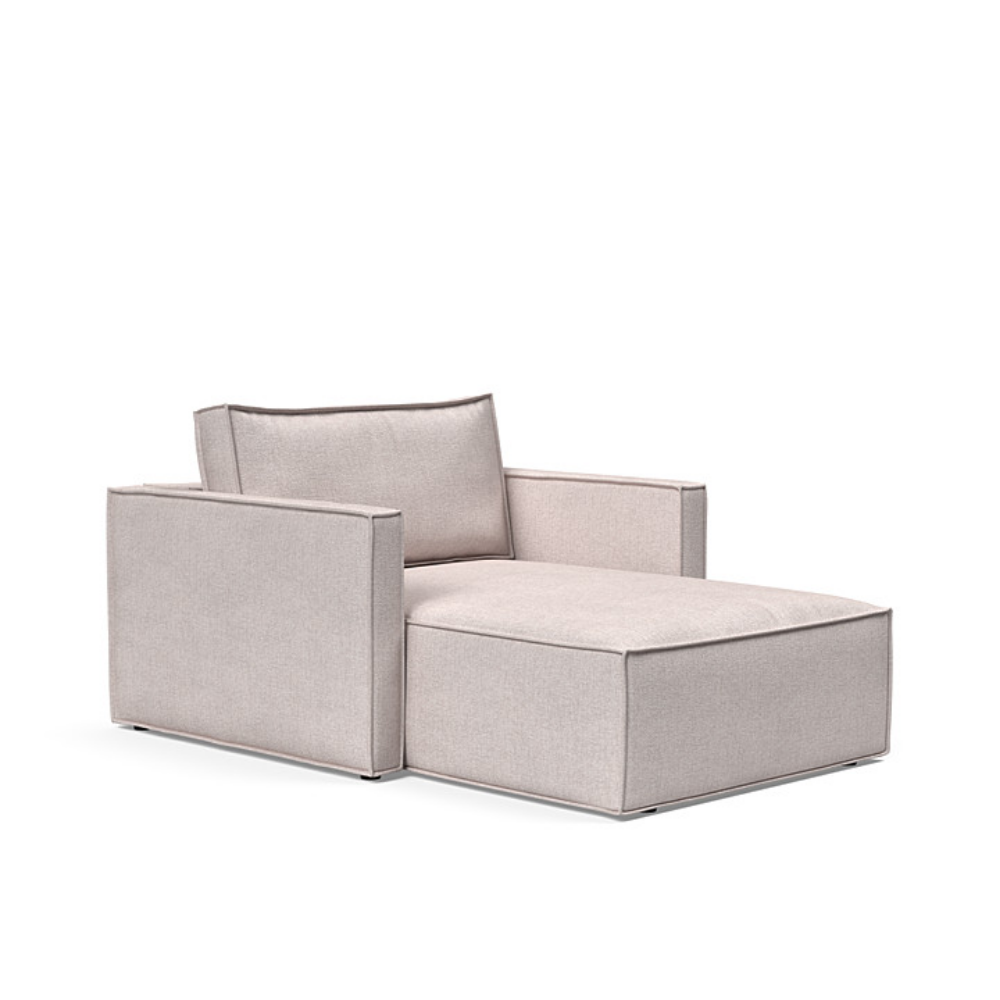 The Newilla Lounger Chair with Slim Arms with weda sand 300 upholstery setup as a lounge chair.