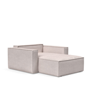 The Newilla Lounger Chair with Standard Arms from Innovation Living with weda sand 300 upholstery setup as a bed with the cushion removed.