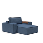 The Newilla Lounger Chair with Wide Arms from Innovation Living with weda blue 302 upholstery setup as a lounge chair.