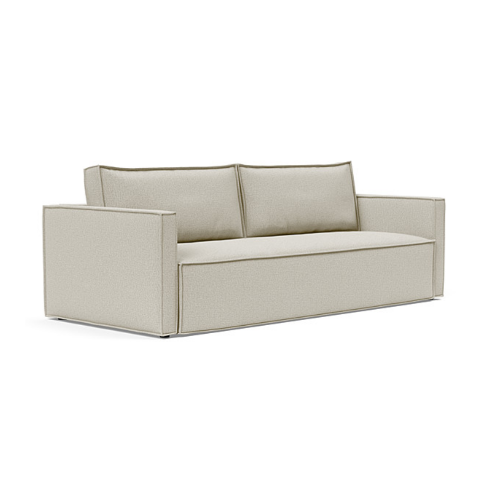 The Newilla Sleeper Sofa from Innovation Living with slim arms and mixed dance natural 527 upholstery setup as a sofa.